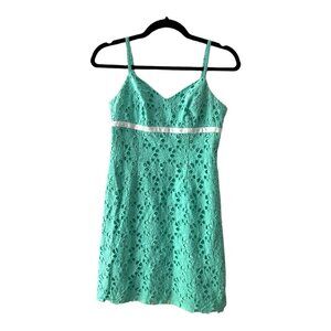 Lilly Pulitzer Size 0 Tiffany Blue Floral A-Line Dress - Vintage White Label